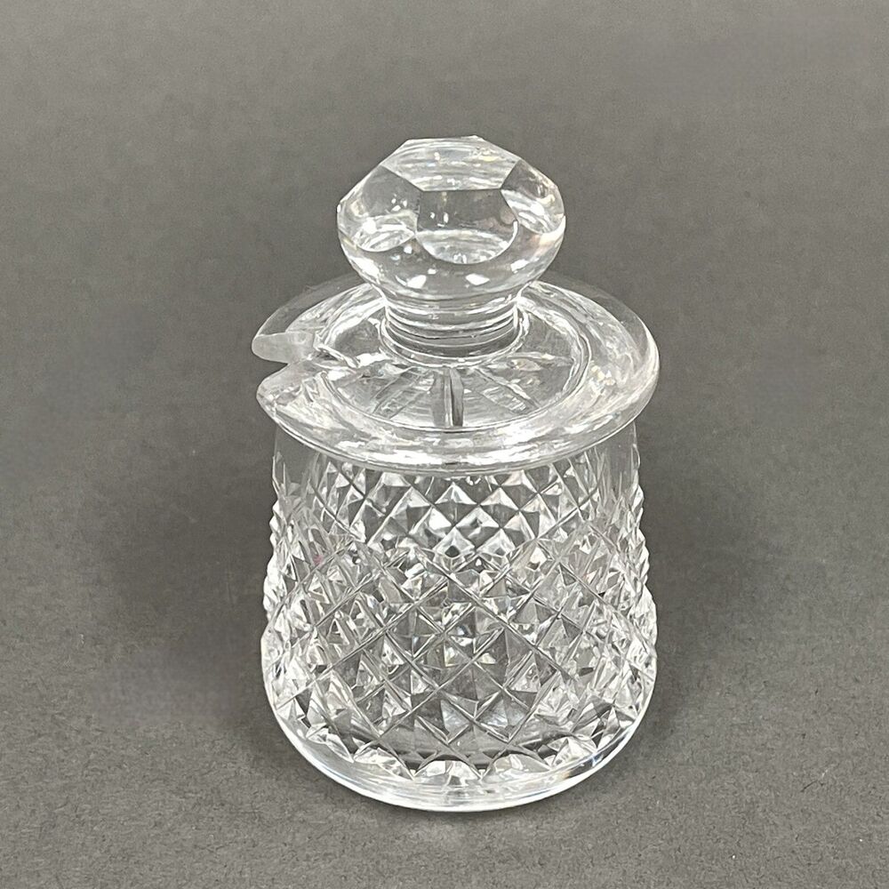 Waterford Alana Mustard Condiment Jar Pot Cut Lead Crystal Glass Made in Ireland
